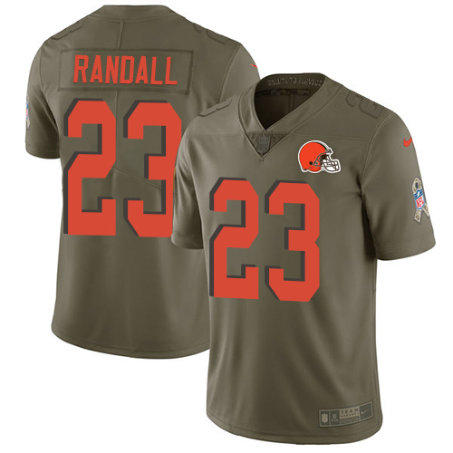 Cleveland Browns #23 Damarious Randall Olive Youth Stitched Limited 2017 Salute to Service Jersey Youth
