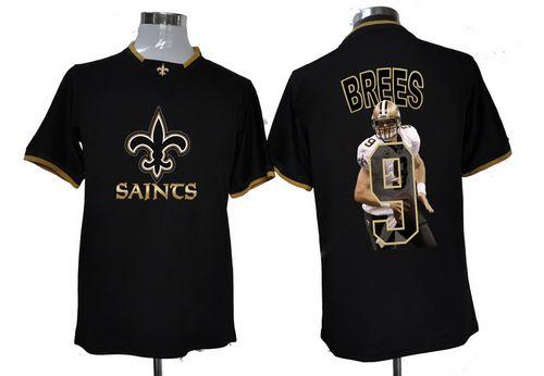 Saints #9 Drew Brees Black Men's Game All Star Fashion Jersey