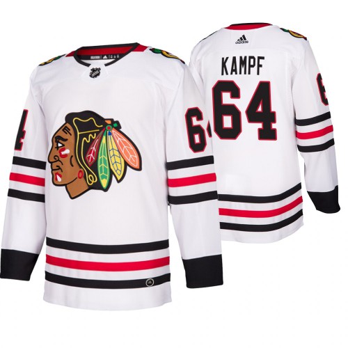 Chicago Chicago Blackhawks #64 David Kampf 2019-20 Away Authentic Player White Jersey Men's