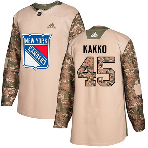 Adidas New York Rangers #45 Kappo Kakko Camo Authentic 2017 Veterans Day Stitched Youth Jersey Youth