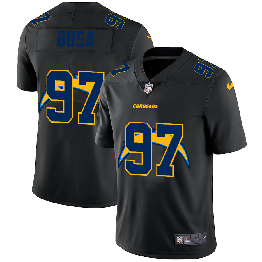 Los Angeles Chargers #97 Joey Bosa Men's Team Logo Dual Overlap Limited Jersey Black