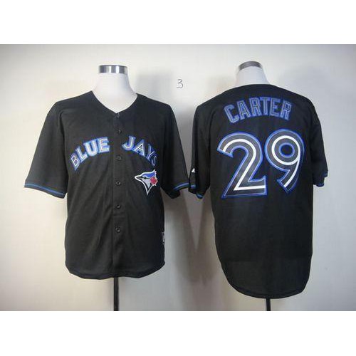 Toronto Blue Jays #29 Joe Carter Black Fashion Stitched Jersey Men's