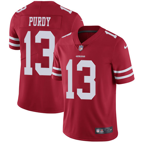 49ers #13 Brock Purdy Red Team Color Men's Stitched Vapor Untouchable Limited Jersey