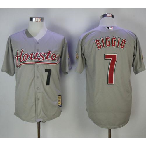 Houston Astros #7 Craig Biggio Grey 2006 Turn Back The Clock Stitched Jersey Men's