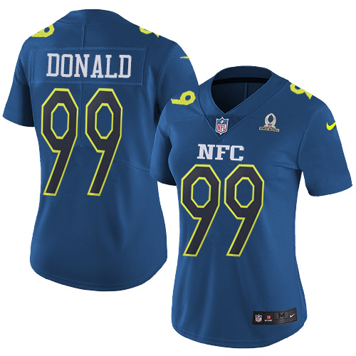 Rams #99 Aaron Donald Navy Women's Stitched Limited NFC 2017 Pro Bowl Jersey