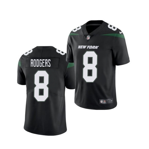Jets #8 Aaron Rodgers Black Alternate Men's Stitched Vapor Untouchable Limited Jersey