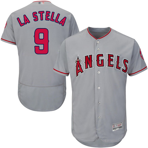 Los Angeles Angels of Anaheim #9 Tommy La Stella Grey Flexbase Authentic Collection Stitched Jersey Men's