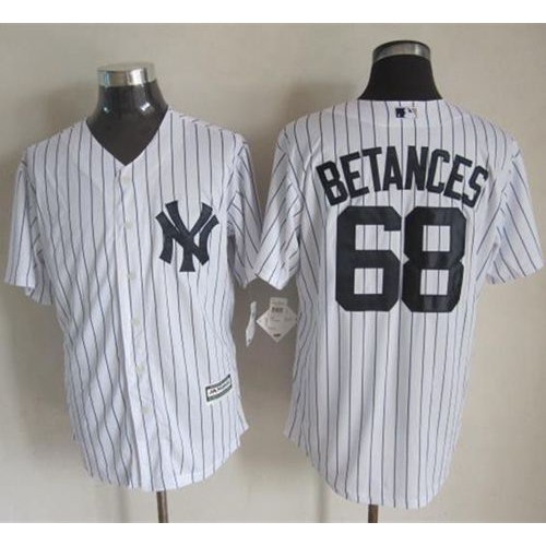 New York Yankees #68 Dellin Betances White Strip New Cool Base Stitched Jersey Men's