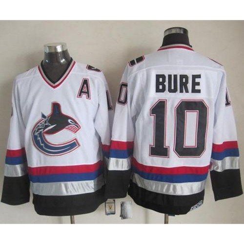Vancouver Canucks #10 Pavel Bure White/Black CCM Throwback Stitched Jersey Men's