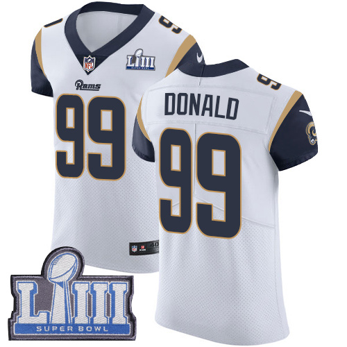 Rams #99 Aaron Donald White Super Bowl LIII Bound Men's Stitched Vapor Untouchable Elite Jersey