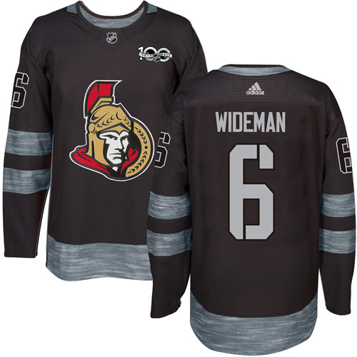 Adidas Ottawa Senators #6 Chris Wideman Black 1917-2017 100th Anniversary Stitched Jersey Men's