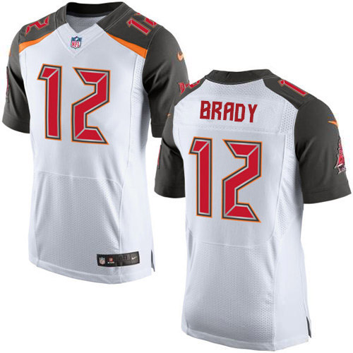 Buccaneers #12 Tom Brady White Men's Stitched New Elite Jersey
