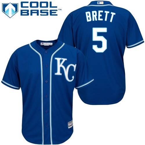 Kansas City Royals #5 George Brett Royal Blue Cool Base Stitched Youth Jersey Youth