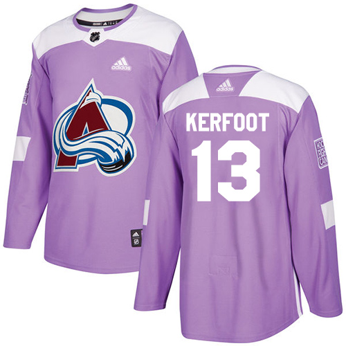 Adidas Colorado Avalanche #13 Alexander Kerfoot Purple Authentic Fights Cancer Stitched Jersey Men's