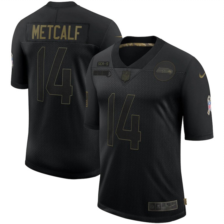 Seattle Seahawks #14 DK Metcalf 2020 Salute To Service Limited Jersey Black