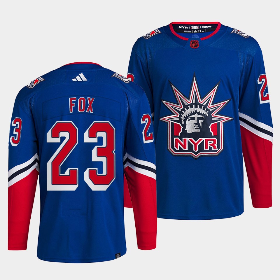 New York Rangers #23 Adam Fox Men's Adidas Reverse Retro 2.0 Authentic Player Jersey - Royal