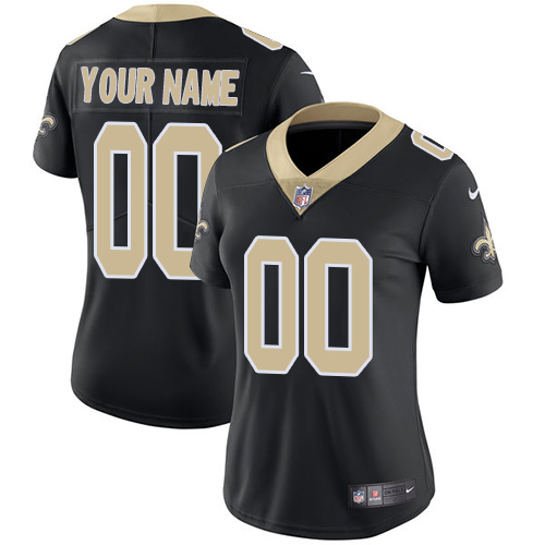 New Orleans Saints Customized Black Team Color Stitched Vapor Untouchable Limited Women's Jersey