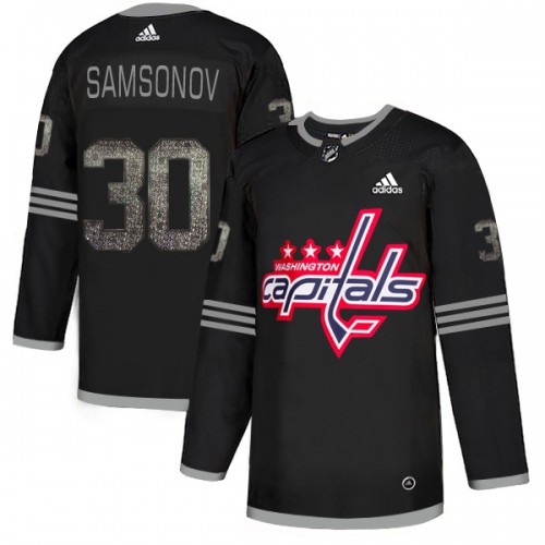 Adidas Washington Capitals #30 Ilya Samsonov Black Authentic Classic Stitched Jersey Men's