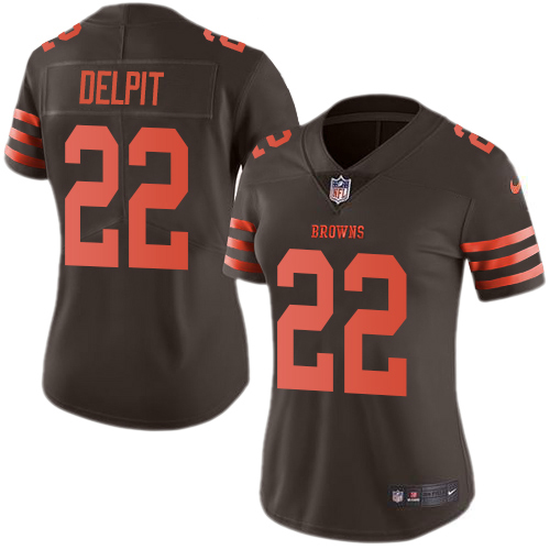 Cleveland Browns #22 Grant Delpit Brown Women's Stitched Limited Rush Jersey Womens