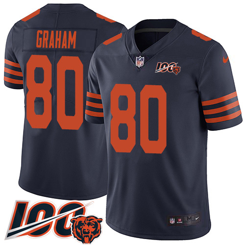 Chicago Bears #80 Jimmy Graham Navy Blue Alternate Youth Stitched 100th Season Vapor Untouchable Limited Jersey Youth