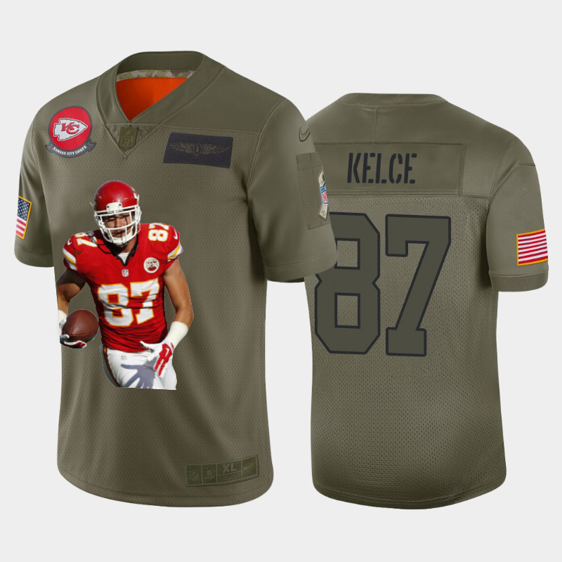 Kansas City Chiefs #87 Travis Kelce Team Hero 6 Vapor Limited Jersey Camo