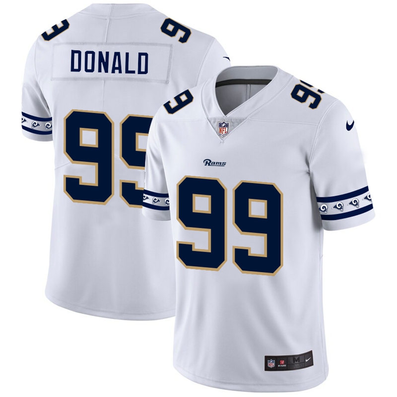 Los Angeles Rams #99 Aaron Donald White Team Logo Vapor Limited Jersey