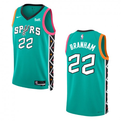 San Antonio San Antonio Spurs #22 Malaki Branham Unisex Green 2022-23 Swingman Jersey - City Edition Mens