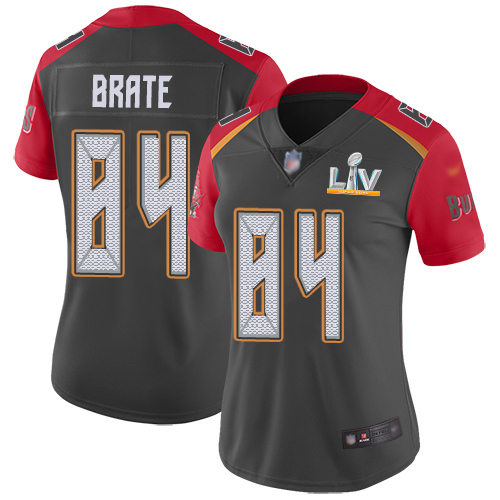 Tampa Bay Buccaneers #84 Cameron Brate Gray Women's Super Bowl LV Bound Stitched Limited Inverted Legend Jersey Womens