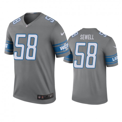 Detroit Detroit Lions #58 Penei Sewell Gray Youth Stitched Limited Rush Jersey Youth