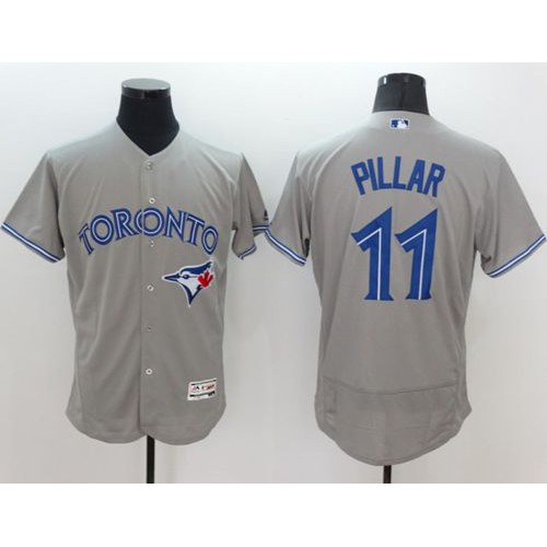 Toronto Blue Jays #11 Kevin Pillar Grey Flexbase Authentic Collection Stitched Jersey Men's