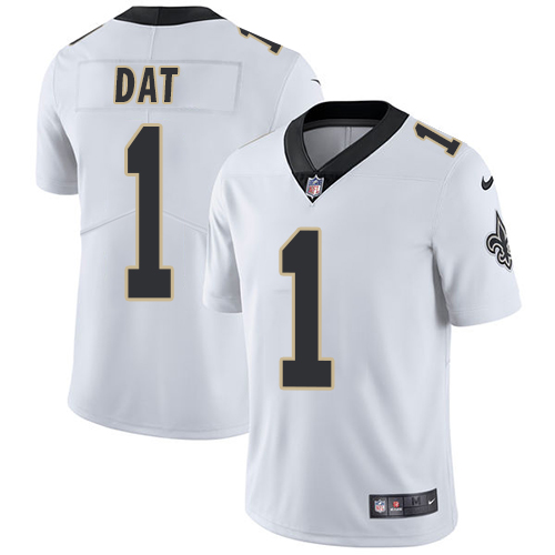 New Orleans Saints #1 Who Dat White Men's Stitched Vapor Untouchable Limited Jersey Men's