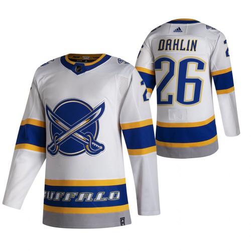 Buffalo Buffalo Sabres #26 Rasmus Dahlin White Men's Adidas 2020-21 Reverse Retro Alternate Jersey Men's