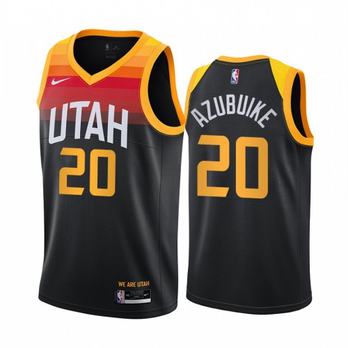 Utah Jazz #20 Udoka Azubuike Black Swingman 2020-21 City Edition Jersey Mens