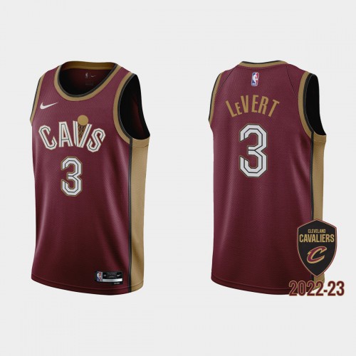 Cleveland Cavaliers #3 Caris LeVert Mens Wine 2022-23 Jersey - City Edition Mens