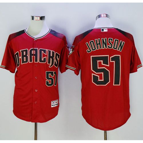 Arizona Diamondbacks #51 Randy Johnson Red/Brick New Cool Base Stitched Jersey Men's