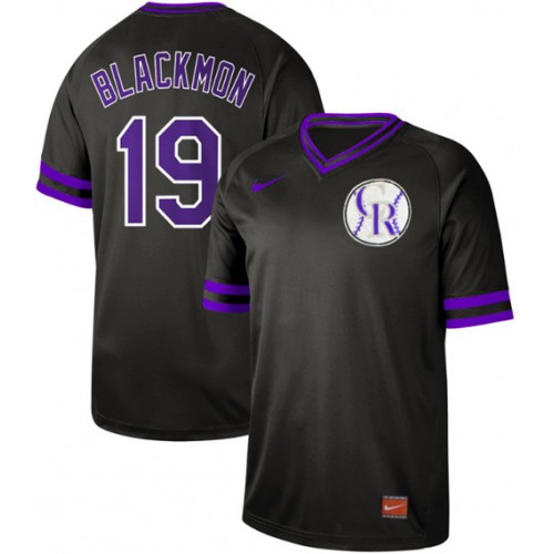 Colorado Rockies #19 Charlie Blackmon Black Authentic Cooperstown Collection Stitched Jersey Men's