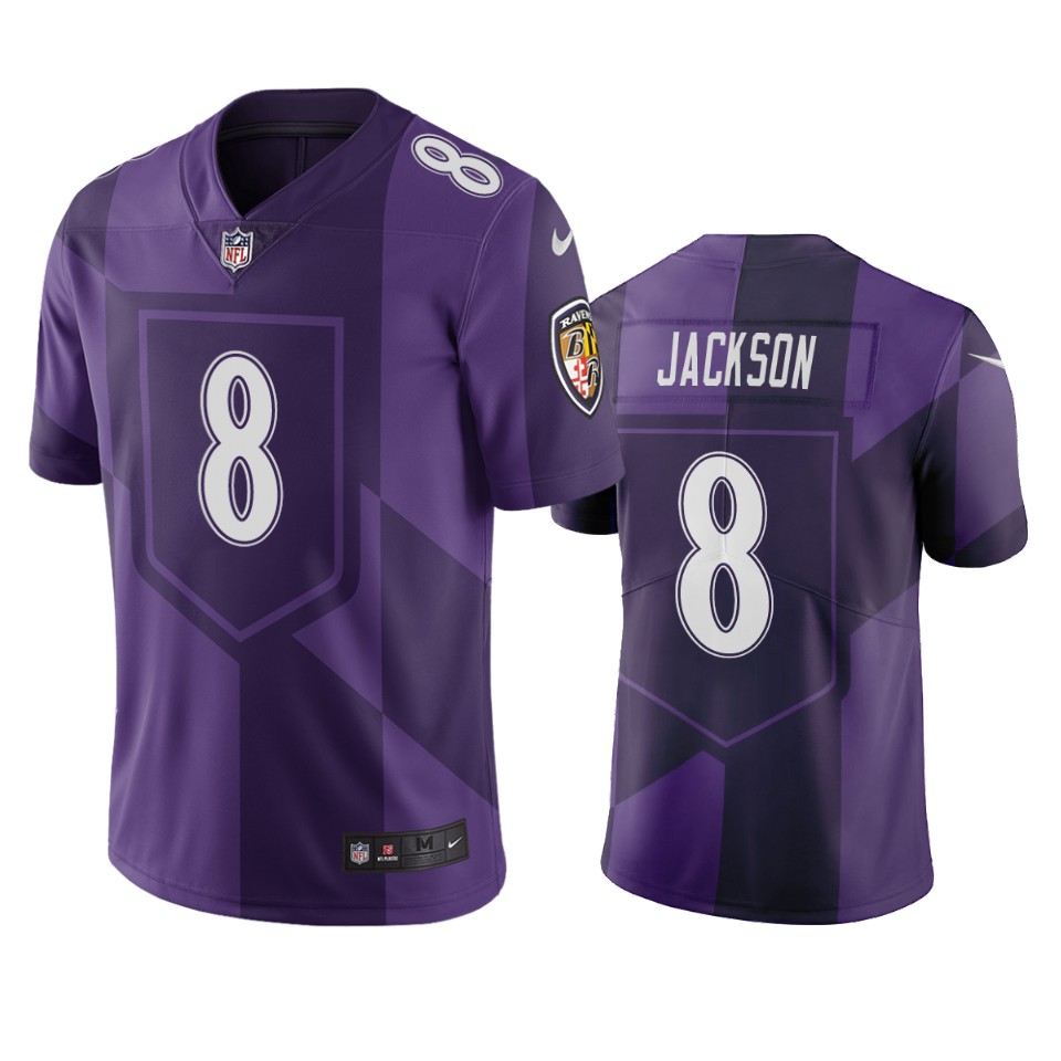Baltimore Ravens #8 Lamar Jackson Purple Vapor Limited City Edition Jersey