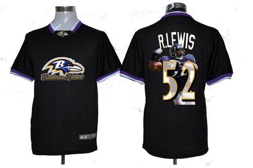 Ravens #52 Ray Lewis Black Men's Game All Star Fashion Jersey