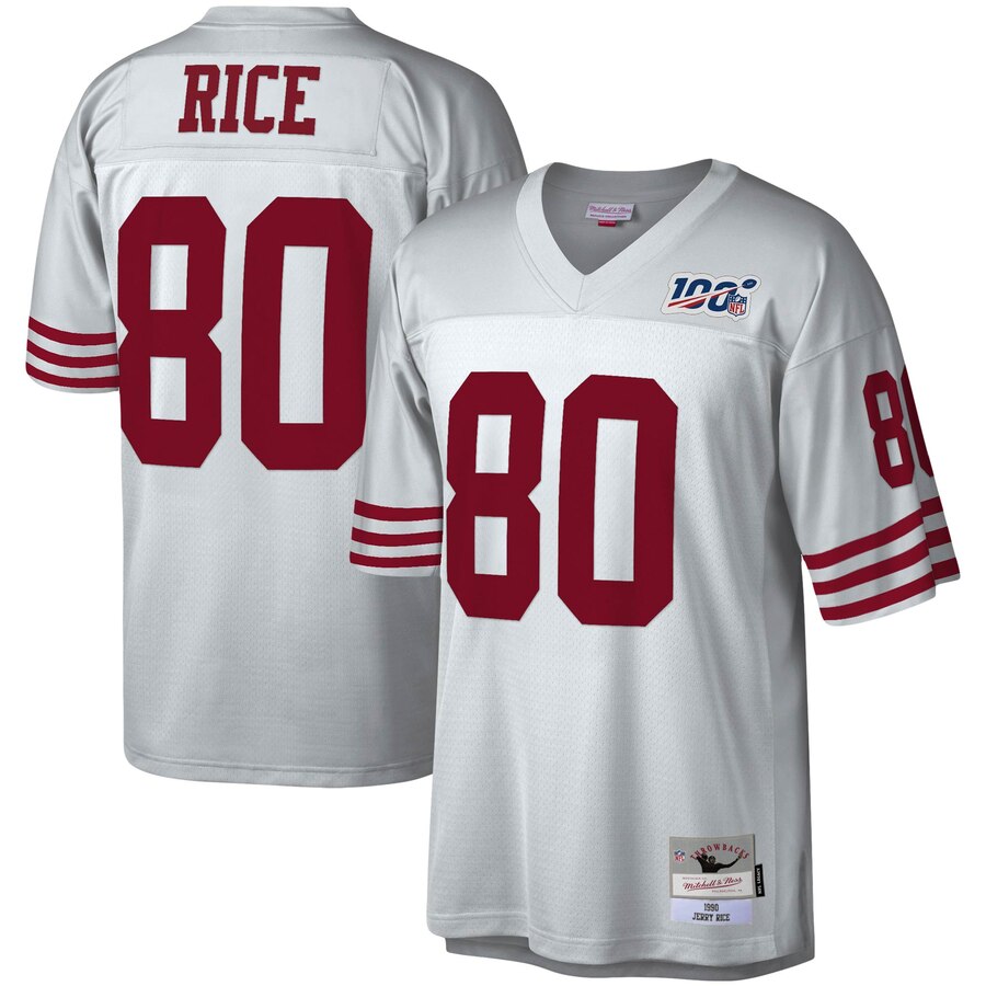 San Francisco 49ers #80 Jerry Rice Mitchell & Ness 100 Retired Player Platinum Jersey