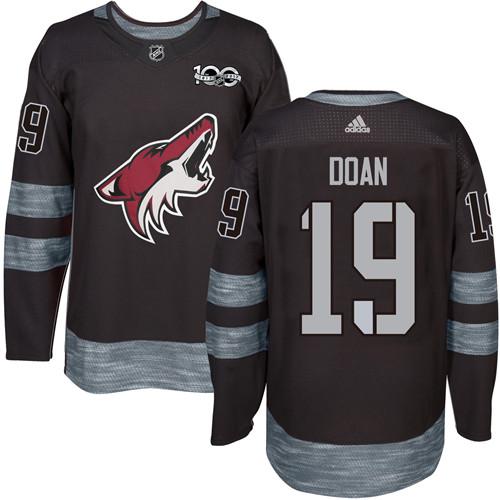 Adidas Arizona Coyotes #19 Shane Doan Black 1917-2017 100th Anniversary Stitched Jersey Men's