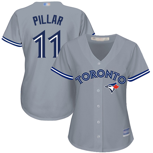 Toronto Blue Jays #11 Kevin Pillar Grey Road Women's Stitched Jersey Womens