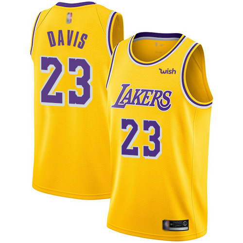 Los Angeles Lakers #23 Anthony Davis Gold Youth Swingman Icon Edition Jersey Youth