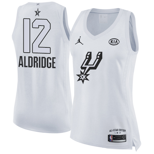 San Antonio Spurs #12 LaMarcus Aldridge White Womens Jordan Swingman 2018 All-Star Game Jersey Womens