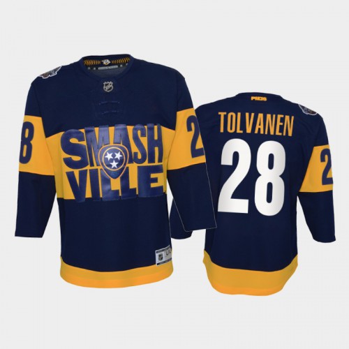 Adidas Nashville Predators #28 Eeli Tolvanen Youth 2022 Stadium Series Game Jersey - Navy Youth