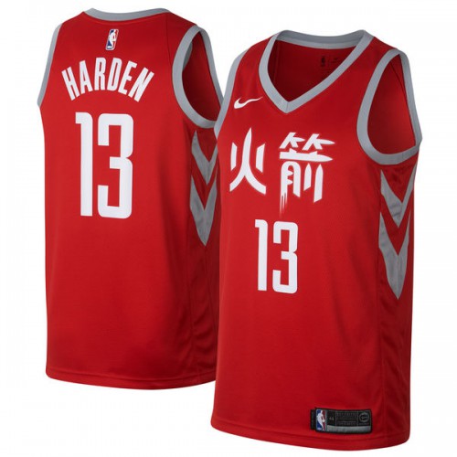 Houston Rockets #13 James Harden Red Swingman City Edition Jersey Mens