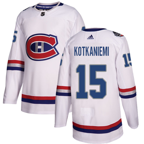 Adidas Montreal Canadiens #15 Jesperi Kotkaniemi White Authentic 2017 100 Classic Stitched Youth Jersey Youth