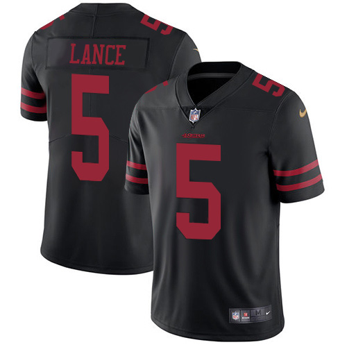 49ers #5 Trey Lance Black Alternate Men's Stitched Vapor Untouchable Limited Jersey