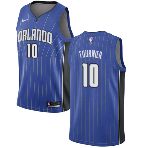 Orlando Magic #10 Evan Fournier Royal Swingman Icon Edition Jersey Mens