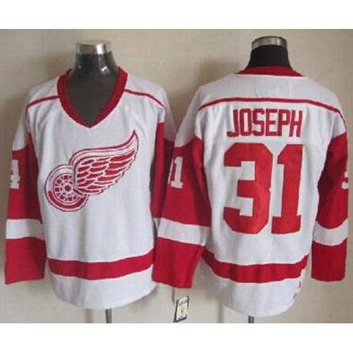 Detroit Red Wings #31 Curtis Joseph White CCM Throwback Stitched Jersey Men's