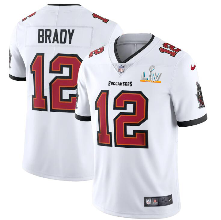 Tampa Bay Buccaneers #12 Tom Brady Youth Super Bowl LV Bound White Vapor Limited Jersey